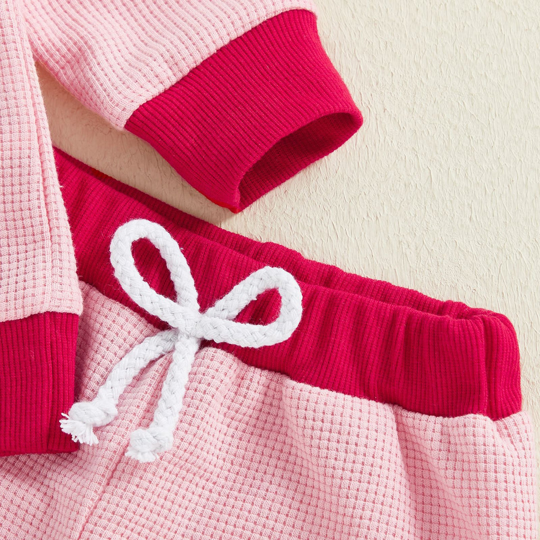 Valentine's waffle "you are so loved" sweatshirt pant 2pcs set