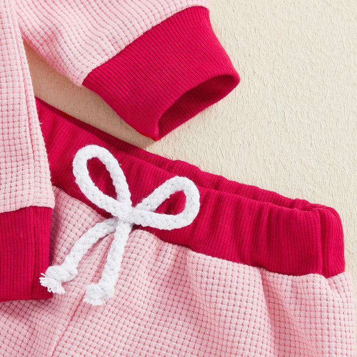 Valentine's waffle "you are so loved" sweatshirt pant 2pcs set