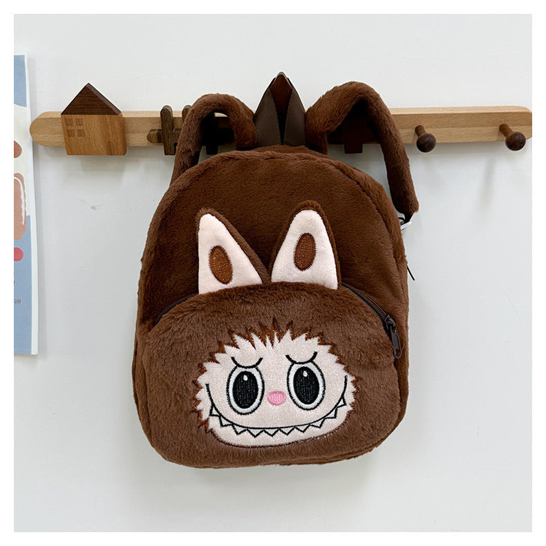 Cartoon labubu furry backpack children's plush backpack