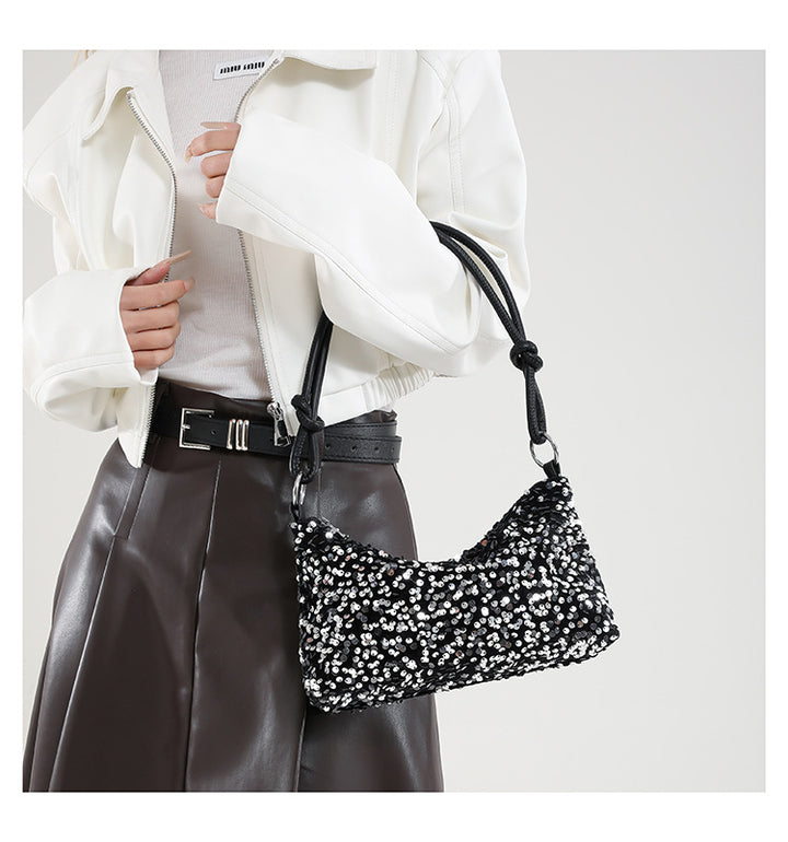 Sparkling sequined women's shoulder bag