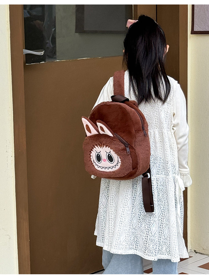 Cartoon labubu furry backpack children's plush backpack