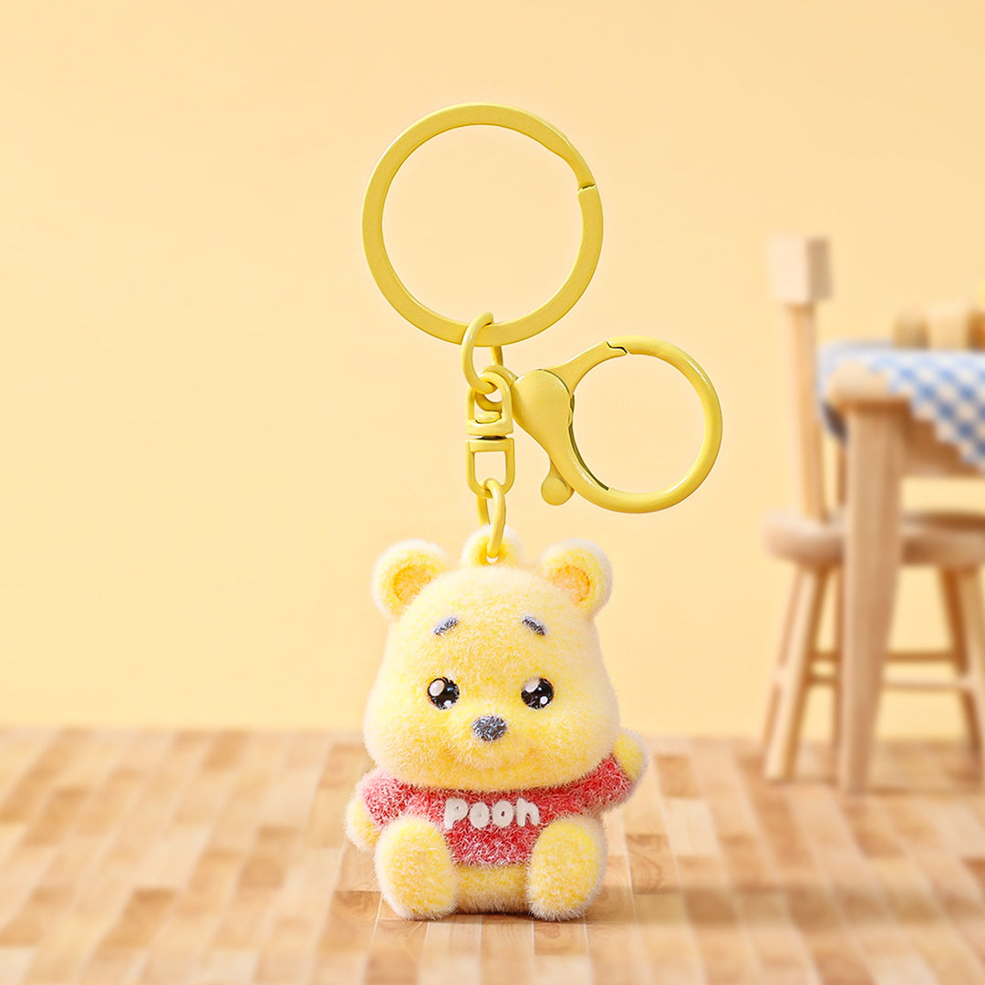 Labubu flocking keychain labubu pendant school gift