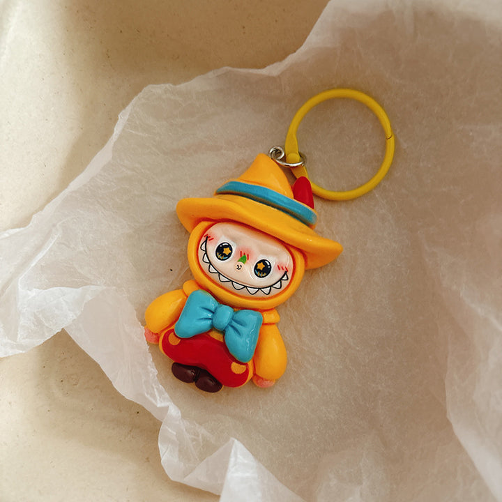 Cross-dressing Labub keychain pendant