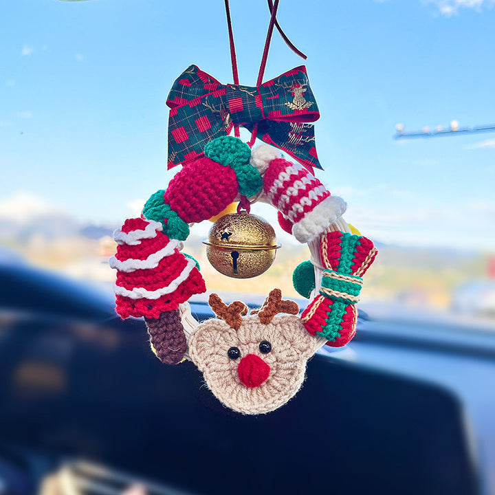 Handmade Christmas car pendant decoration Christmas wreath