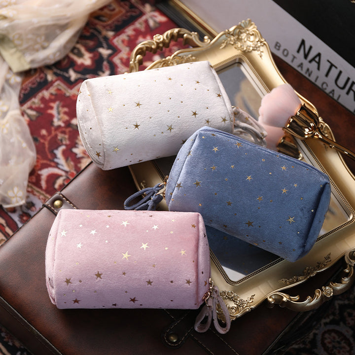 Velvet shiny stars cosmetic bag portable storage bag