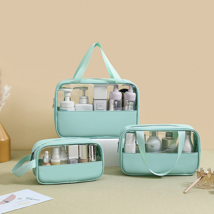 PVC large capacity cosmetic bag portable travel bag-3pcs set