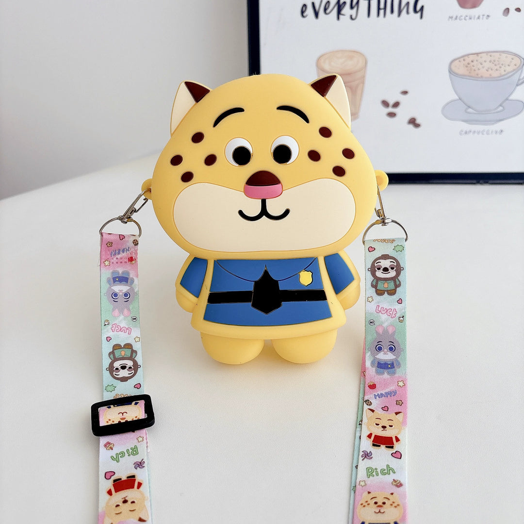 Cute and versatile cartoon crossbody silicone bag for kids