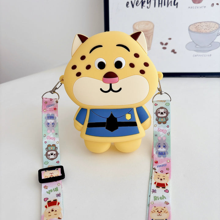 Cute and versatile cartoon crossbody silicone bag for kids