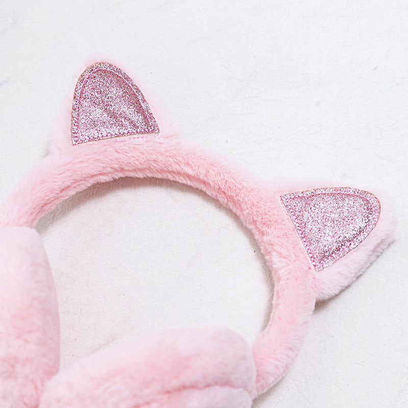 Children's Glitter Heart Cat Ears earmuffs