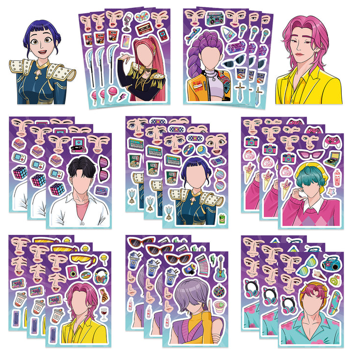 KDH K-pop inspired DIY Puzzle Sticker Make a face Sticker-8sheets