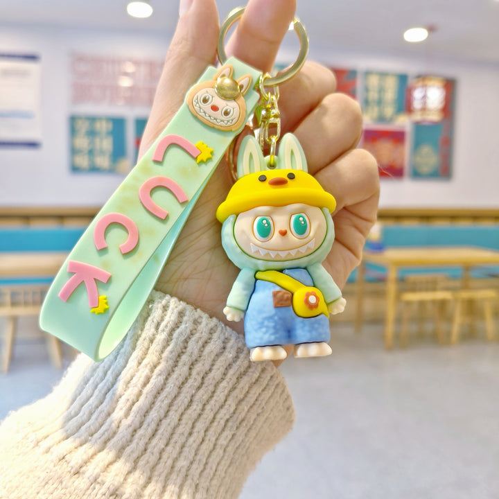 Dress-up Labubu cartoon keychain cute bag pendant small gift