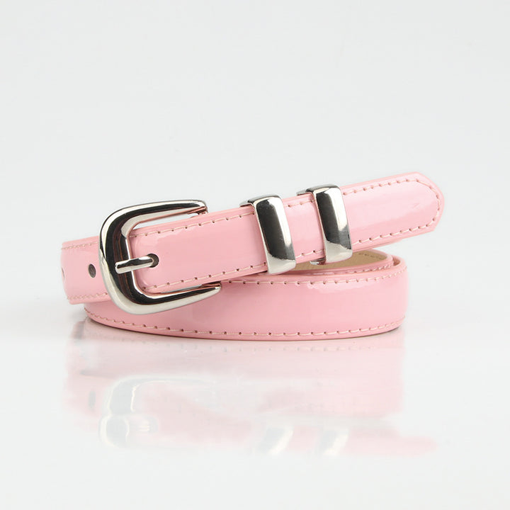 Summer dopamine color women's glossy thin belt