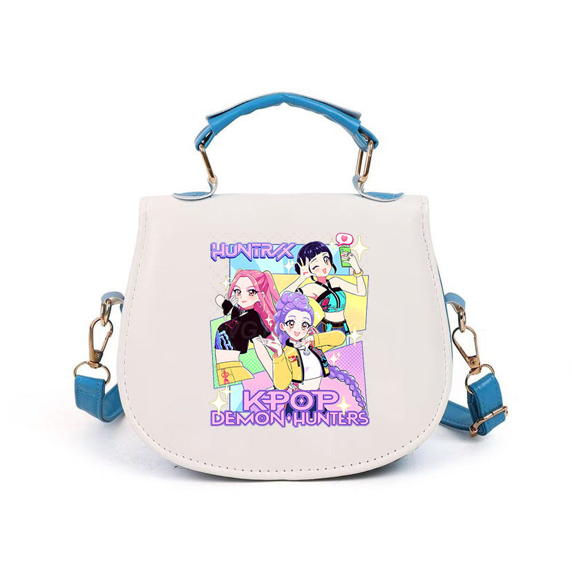Kpop Demon Hunter small PU handbag shoulder bag-blue