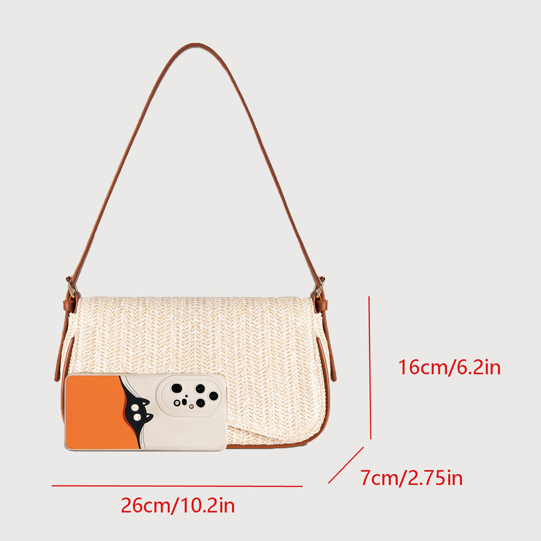 Women's shoulder Straw bag for summer