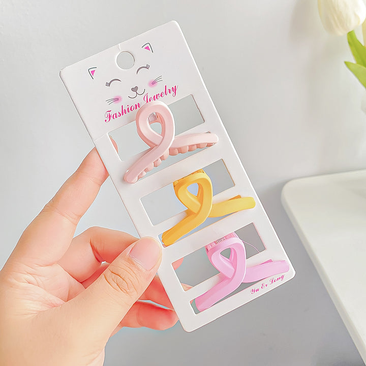 Candy color small clip girls hair clip set