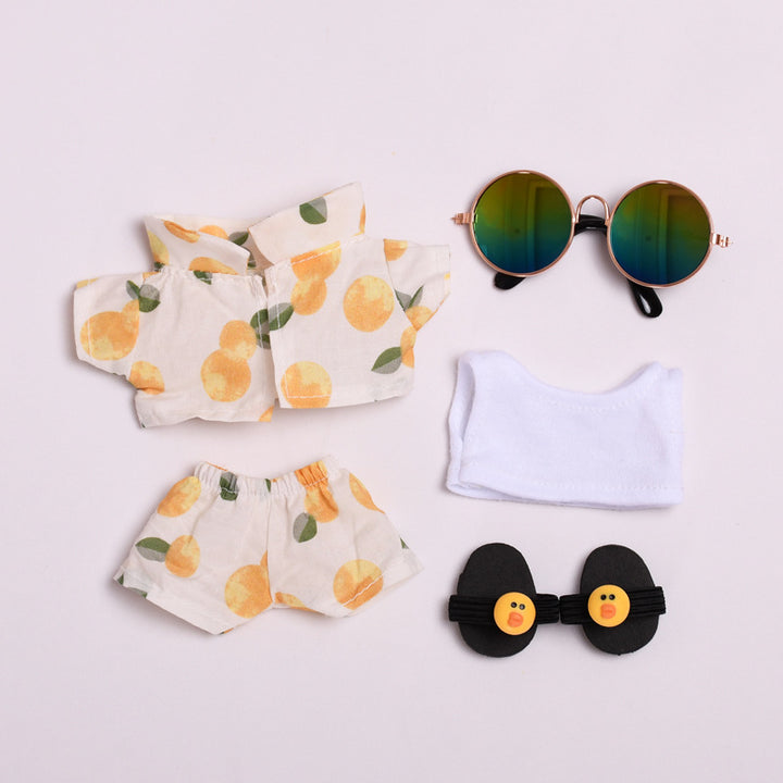 Labubu summer beach clothes 5pcs set doll clothes