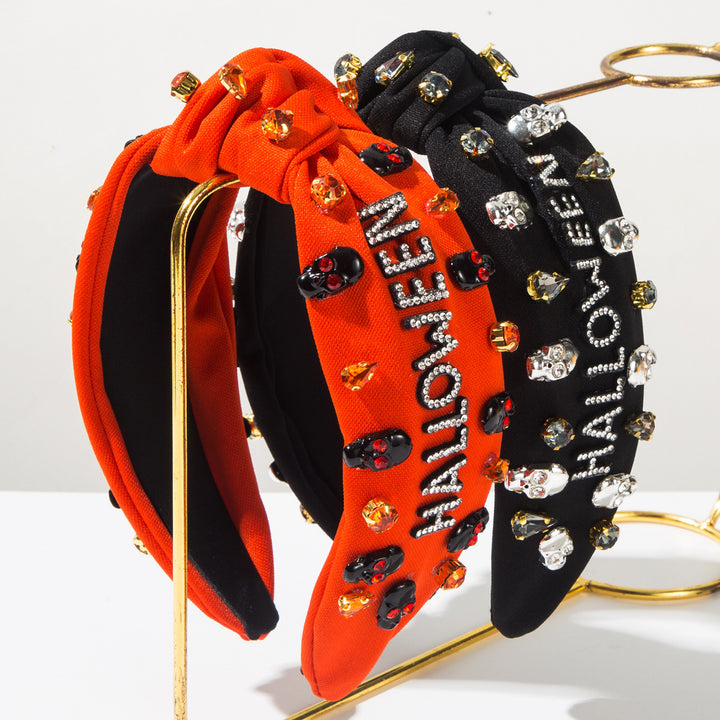 HALLOWEEN diamond-studded skull headband