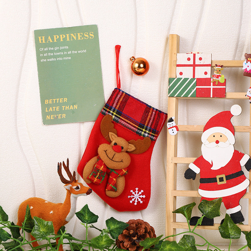 Christmas socks decoration small Christmas Santa Claus gift bag