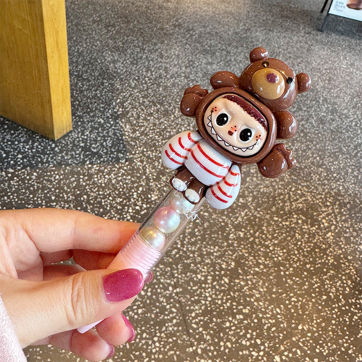 Cartoon dress-up labubu ballpoint pen Gel pen-black ink