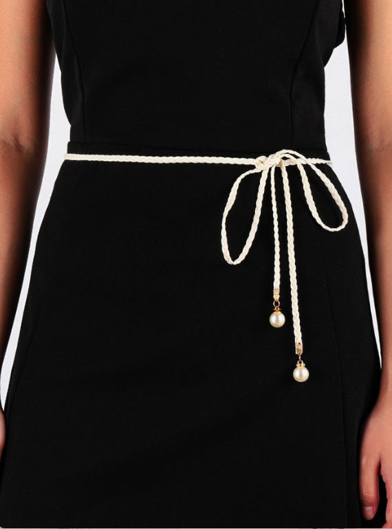 Boho style braided waist rope women's belt