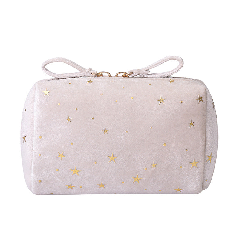 Velvet shiny stars cosmetic bag portable storage bag