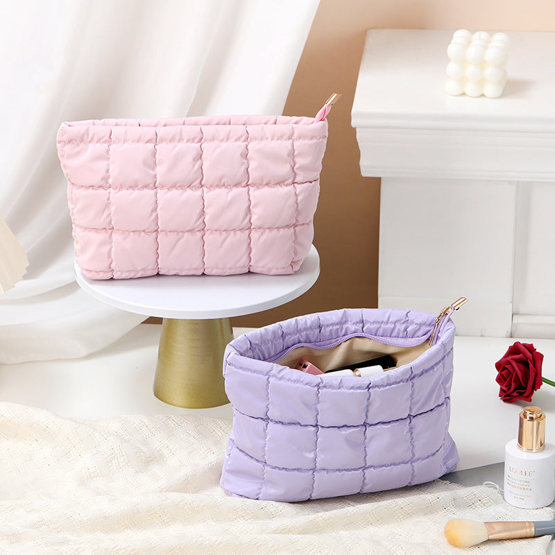 Puffer cosmetic bag small toiletry zipper bag