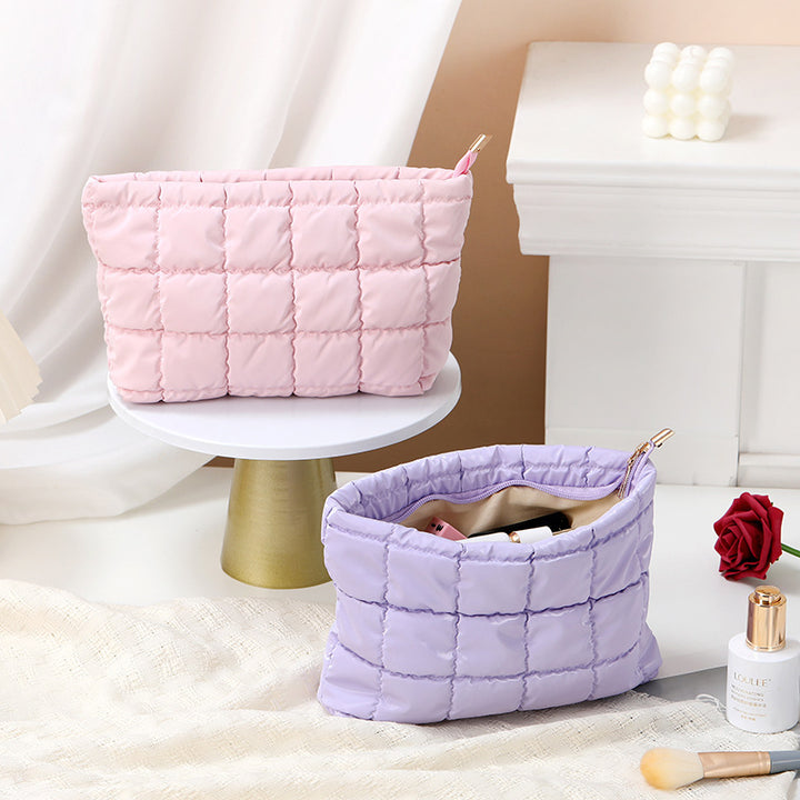 Puffer cosmetic bag small toiletry zipper bag