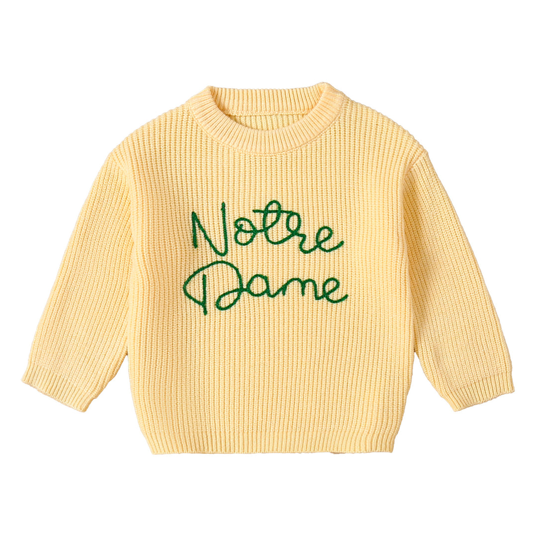 Notre Dame Embroidered Long-Sleeved Sweater for baby