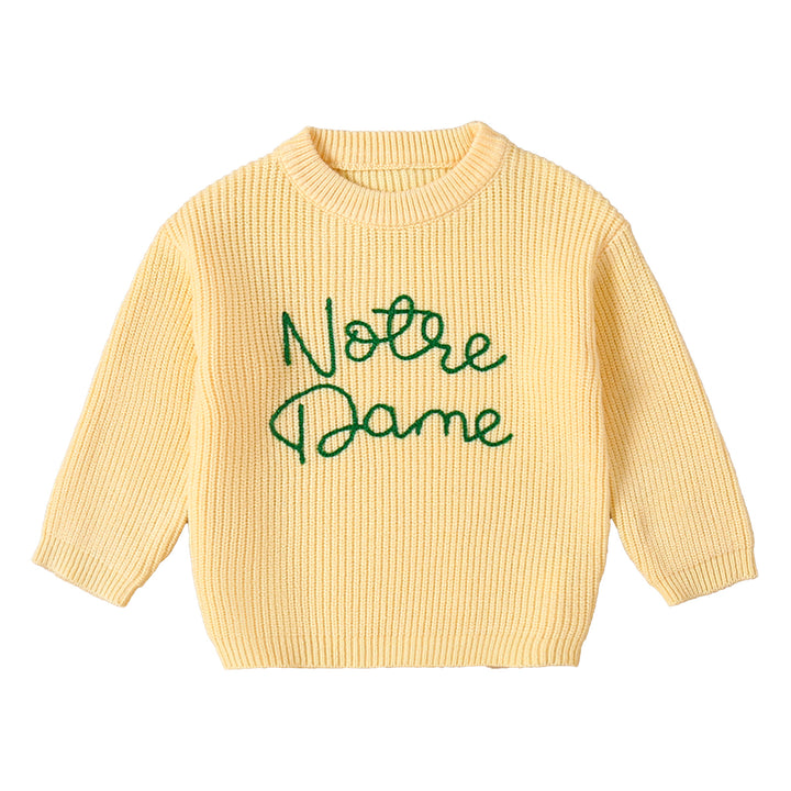 Notre Dame Embroidered Long-Sleeved Sweater for baby