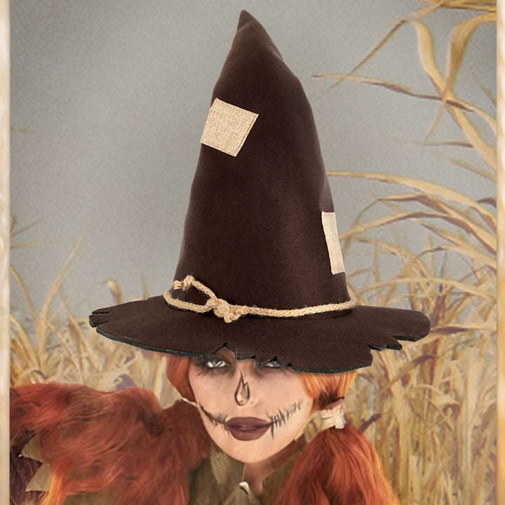 Scarecrow patch witch hat Halloween witch hat party accessories costumes