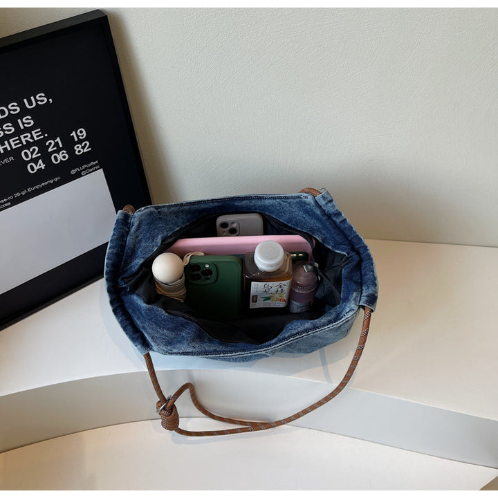 Large capacity denim tote bag shoulder bag