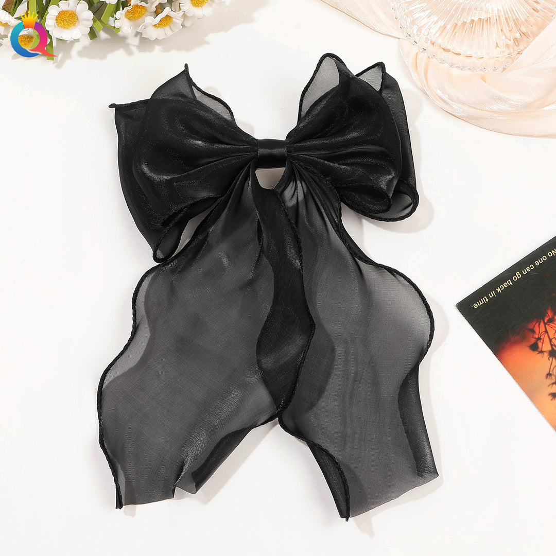 Pearlescent Mesh Hairbow Fairy Ribbon Bow Hair clip