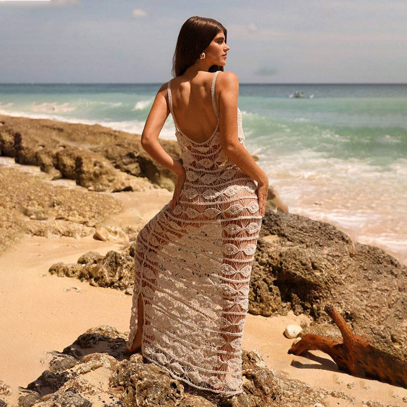 Hollow knitted beach dress bikini cover-up