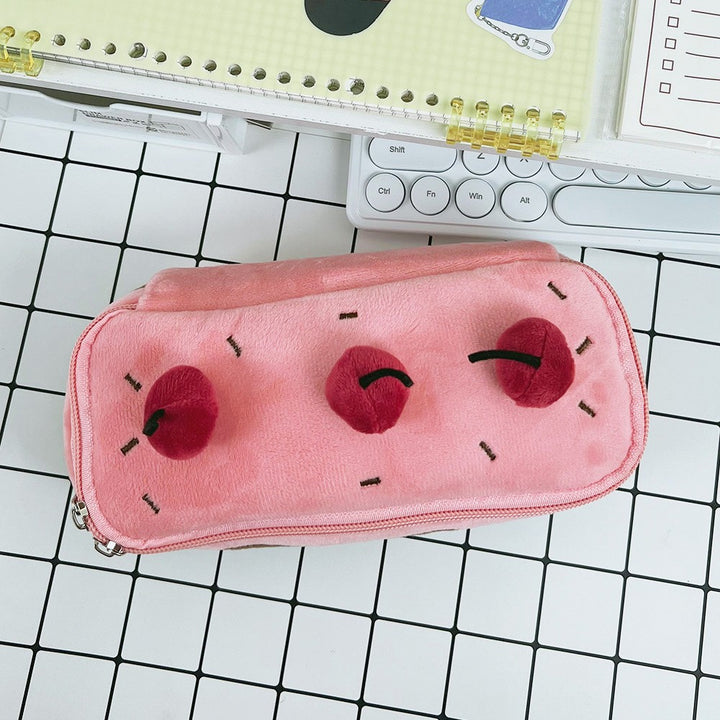Cherry cake pencil case cute makeup bag