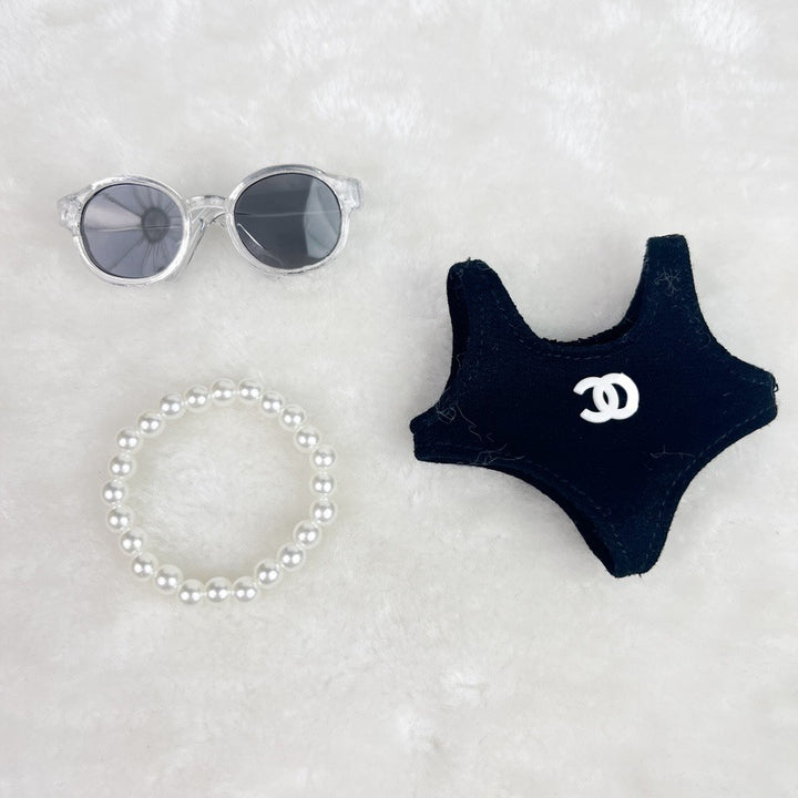 Labubu swimsuit&sunglasses necklace 3pcs set