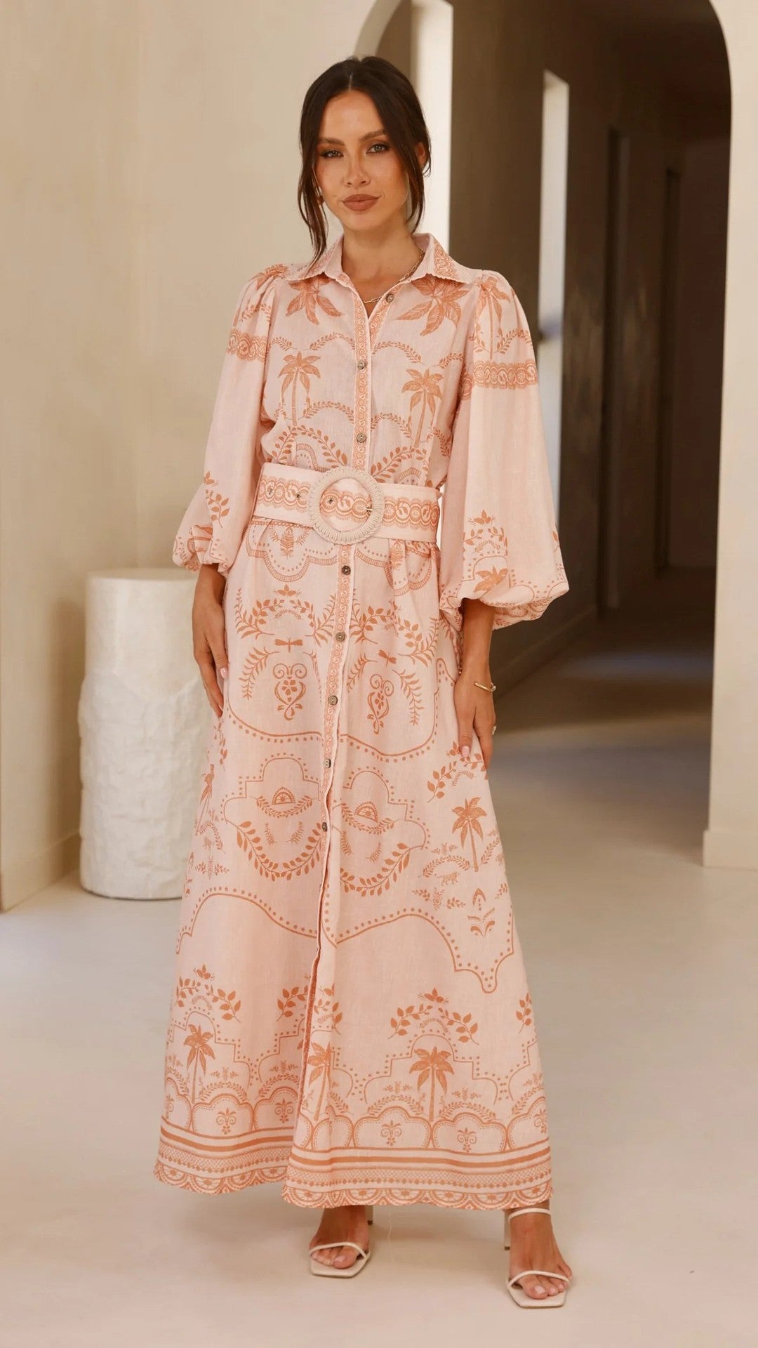 Women Floral Boho Long Sleeve Maxi Dress