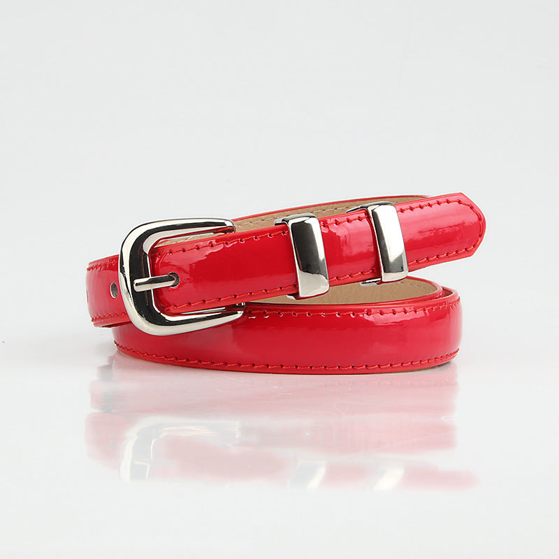 Summer dopamine color women's glossy thin belt