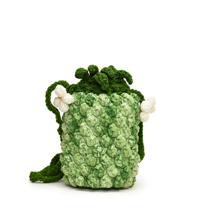 Handmade crochet pineapple mini crossbody bag