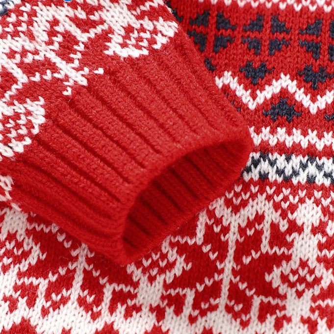 Baby knitted Christmas Romper with beanie