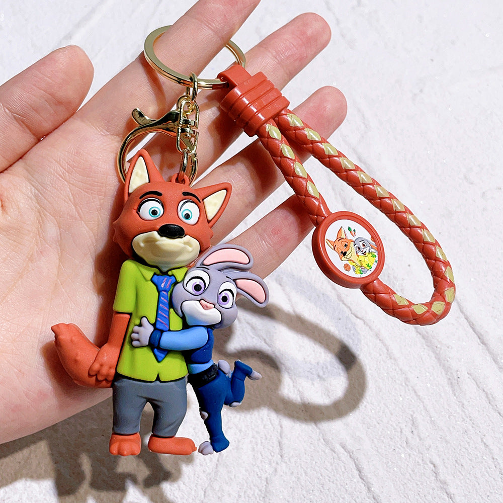 Zootopia character Silicone KeyChain Nick Judy pendant