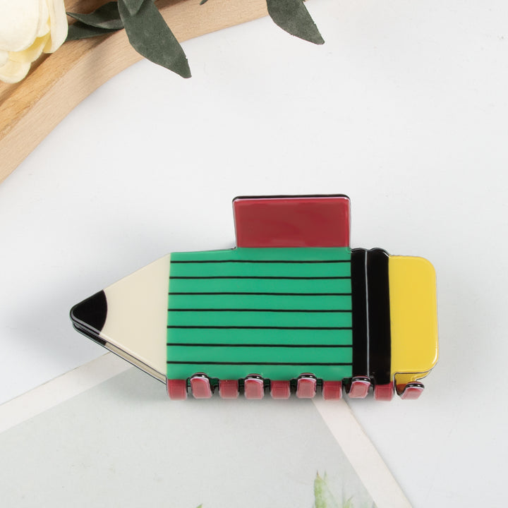 Fun School Pencil Hair Claw Clips