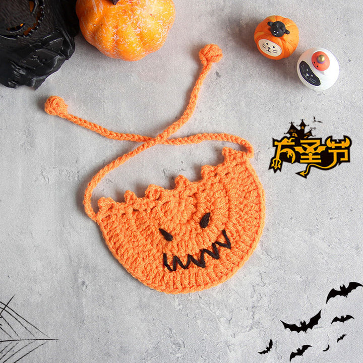 Halloween pet handmade crochet hat bib funny costume