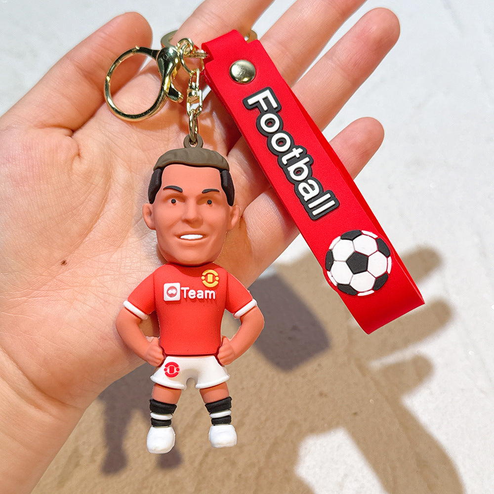 Football star character keychain Messi Ronaldo fan gift