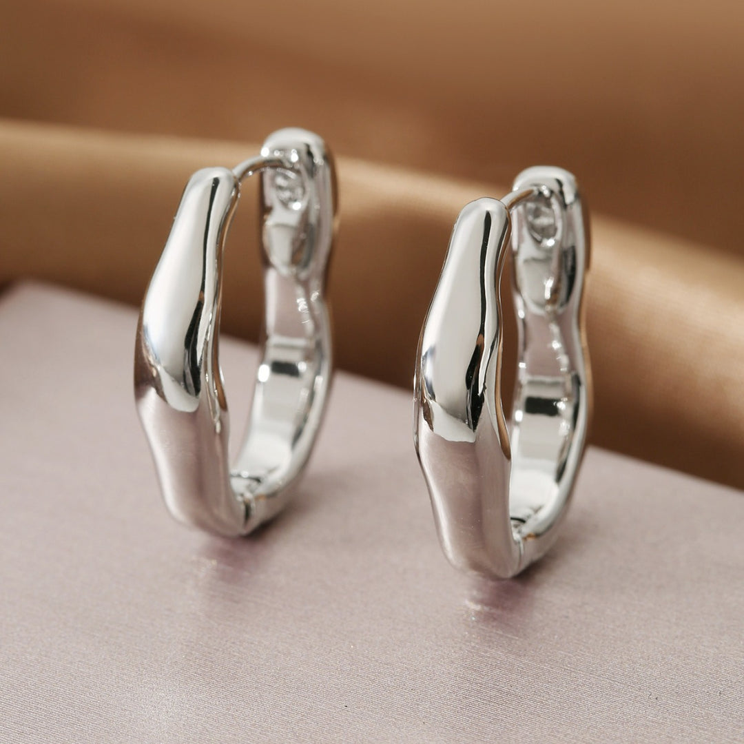 Irregular Oval Hoop Earring for women