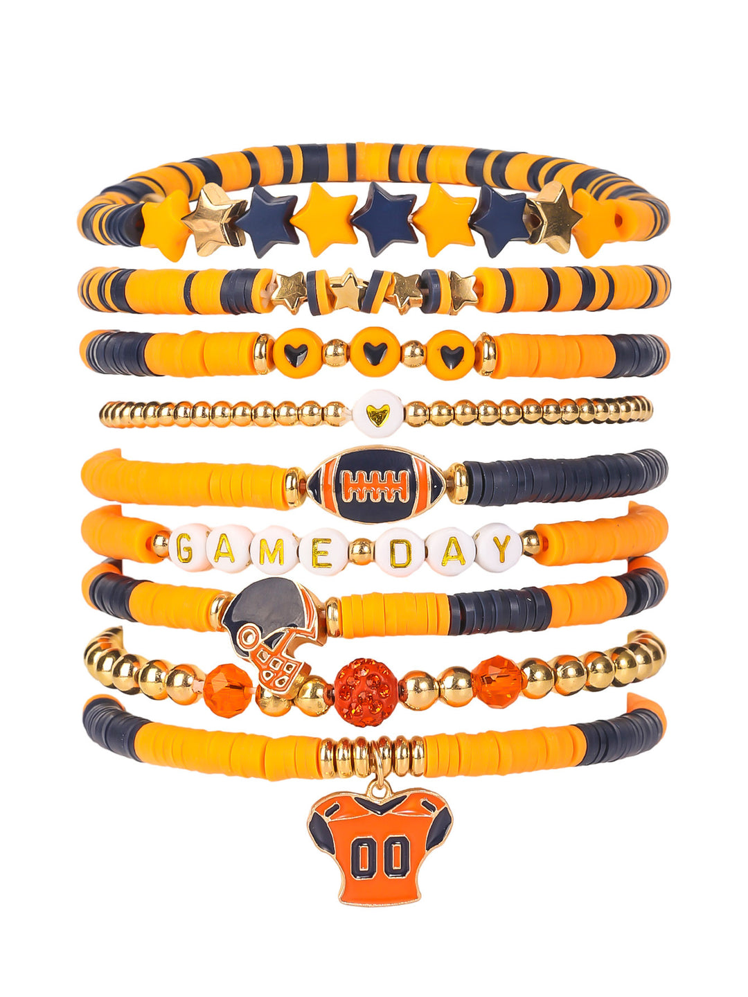 Football Game Day multi-layer beaded bracelets