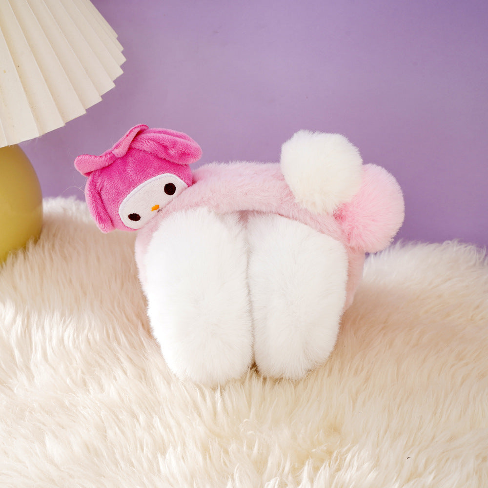 Cute sanrio themed plush earwarmers cartoon earmuffs for kids