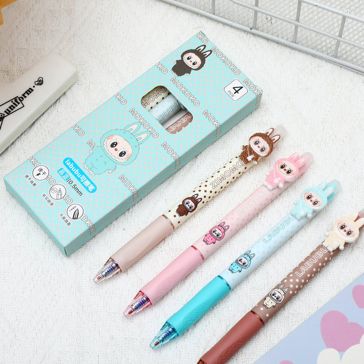 Cute monster patch erasable press gel pen -4pcs set