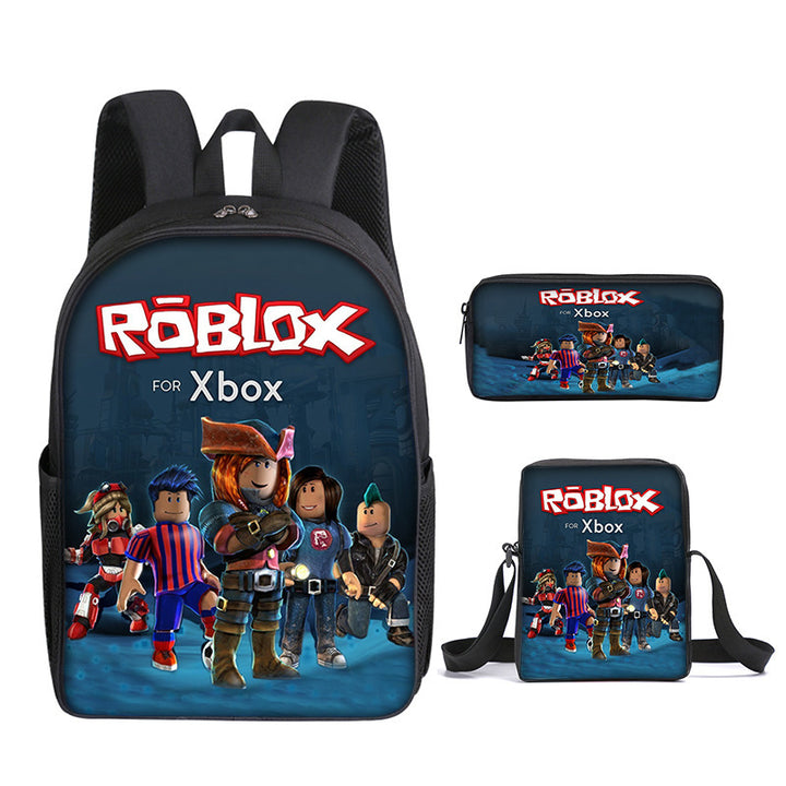 Roblox theme schoolbag students backpack 3pcs set