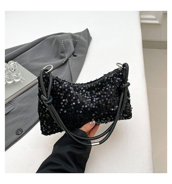 Sparkling sequined women's shoulder bag
