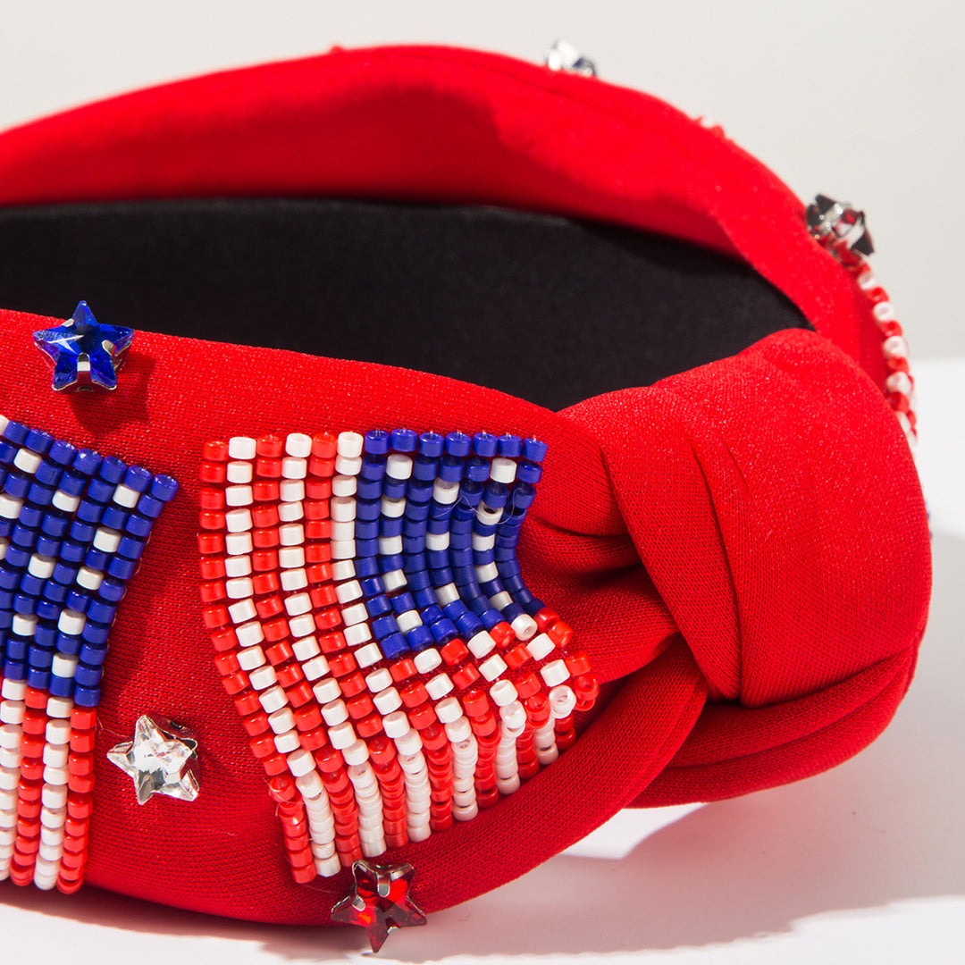 American flag beads diamond Headband for 4th of July
